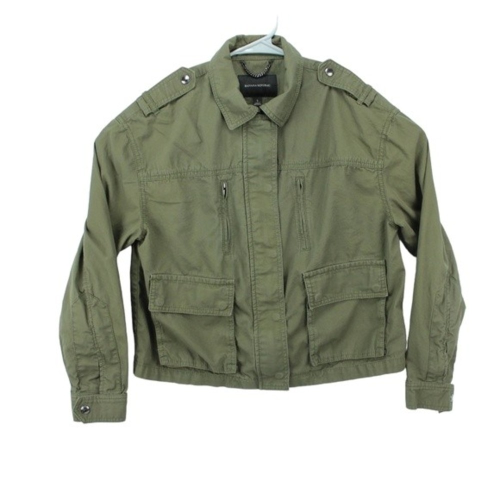 Banana Republic Womens Army Green Military Utility Jacket Winter Coat Size Small